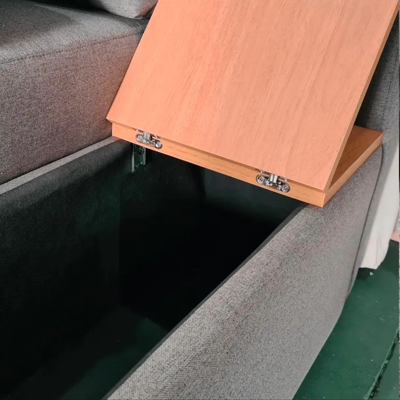 Poltrona Cama Baú & Usb | Tampo Lateral & Tecido Linho - Foto 3