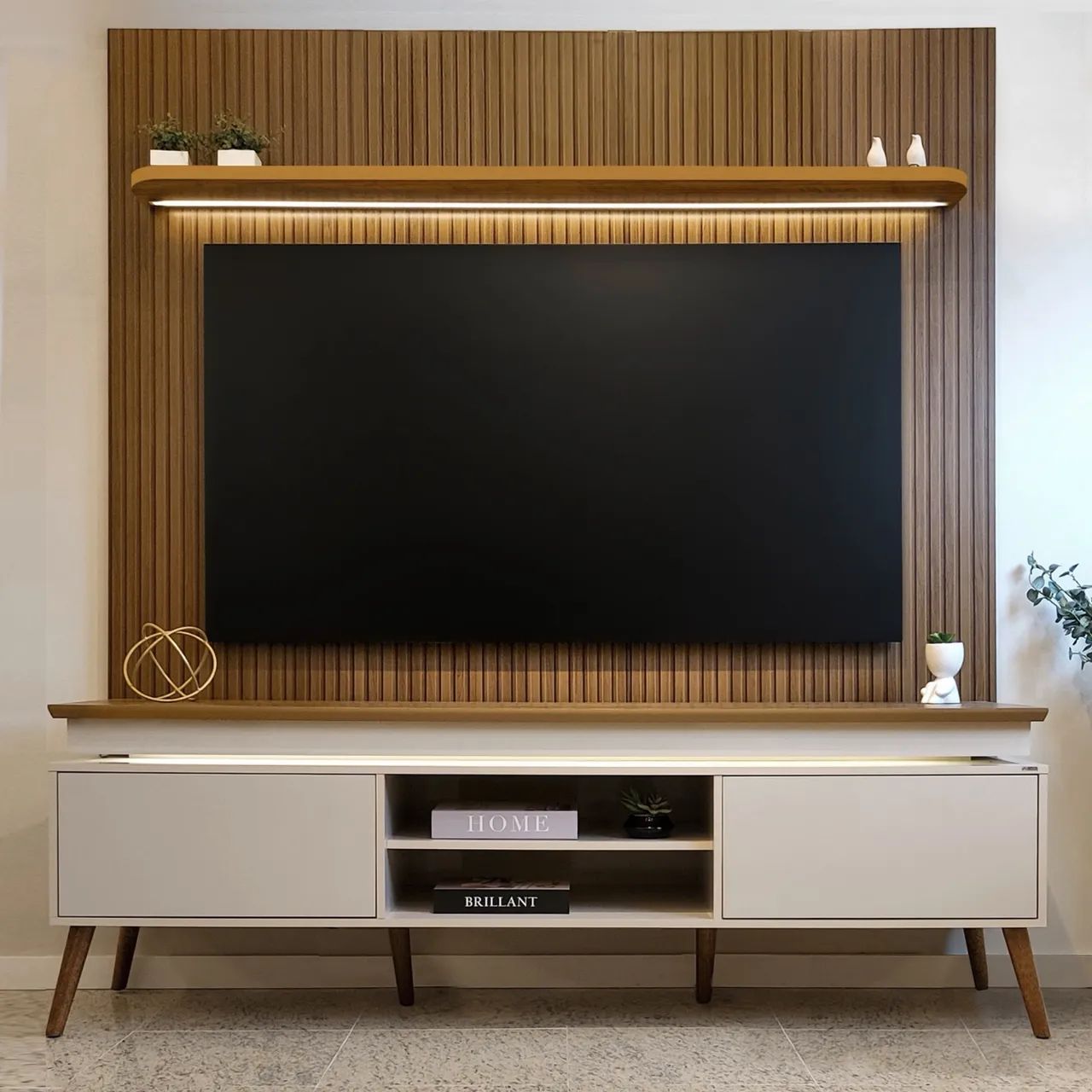Painel e Rack Com Led Novo 