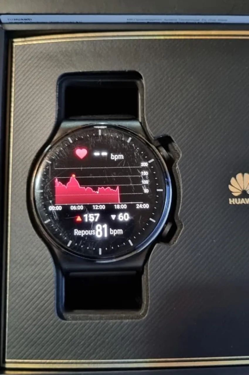 Smartwatch Huawei Watch GT 2 Pro - 46mm, seminovo, com caixa, carregador e película - Foto 2