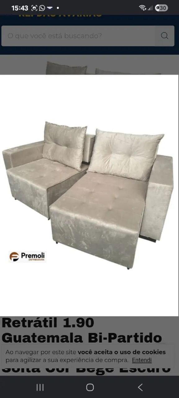 Sofa Retratil  Guatemala 1.90cm  - Foto 3