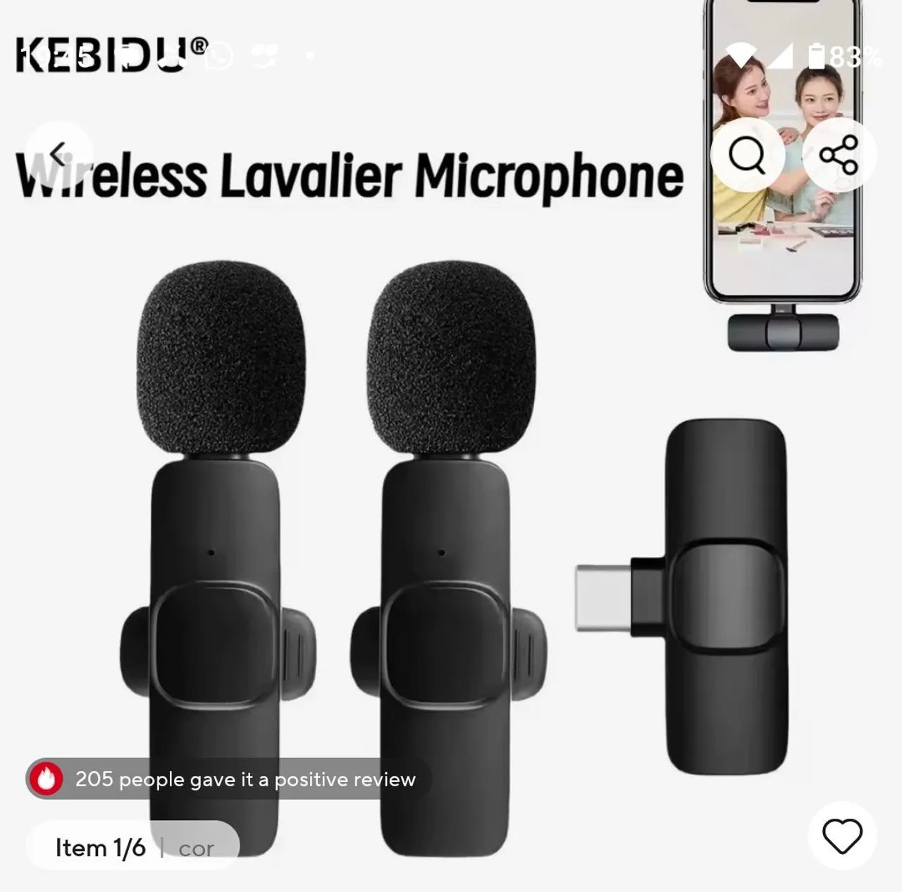 Microfone wireless K9 para Iphone