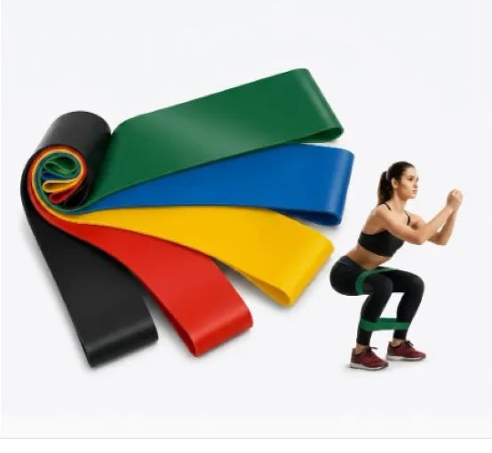 Kit 5 Faixas Elásticas Mini Band Para Treino - Elástico Extensor Com Guia - Foto 3