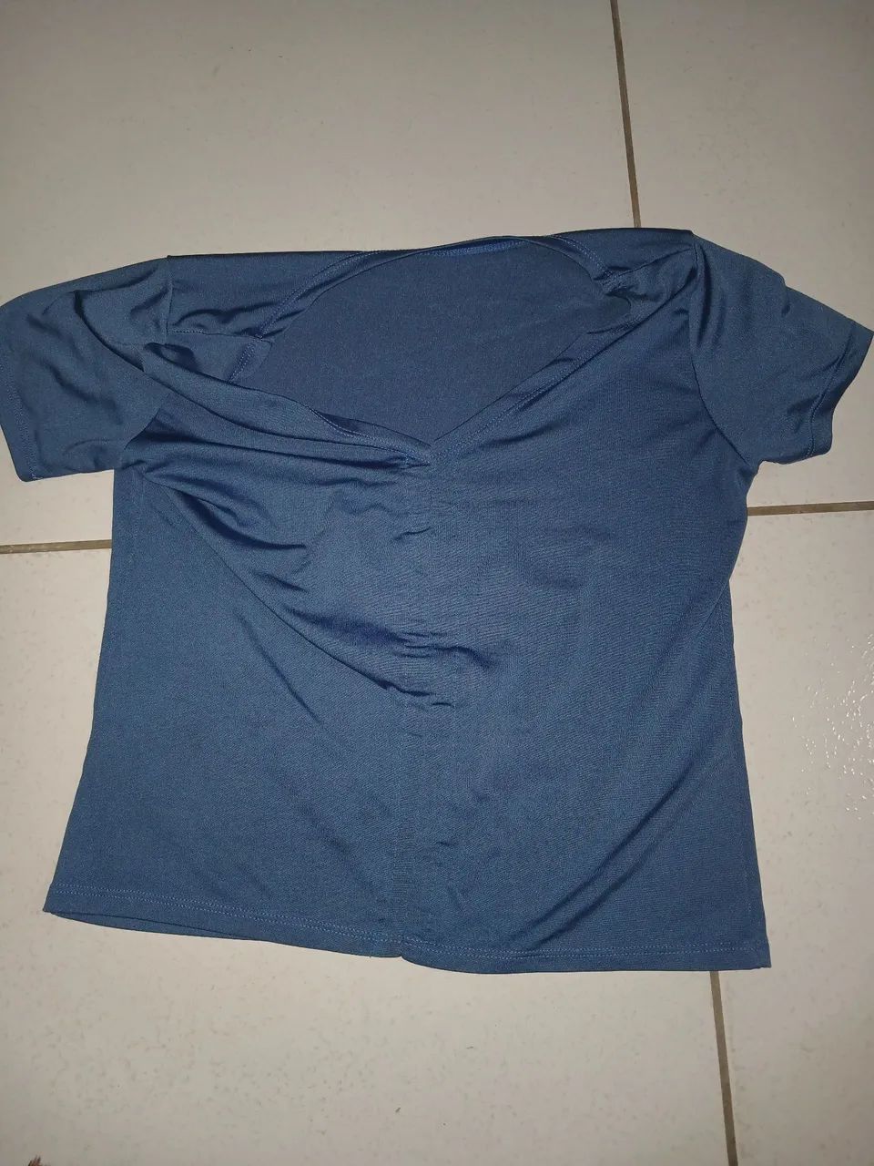 Camiseta Feminina Azul de Malha