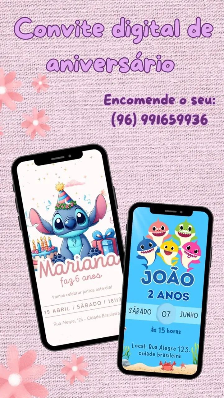 Convite digital de aniversário 