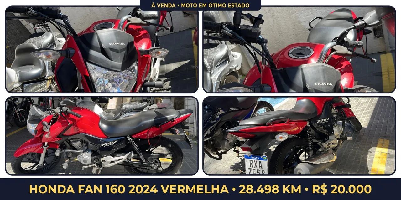 Honda Fan 160 vermelha 