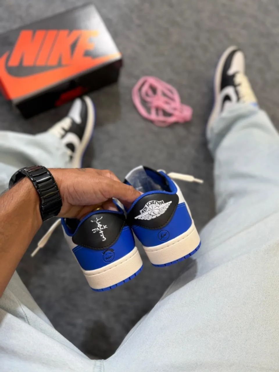 Tenis Nike Travis Cactus Jack Azul fragment - Foto 3
