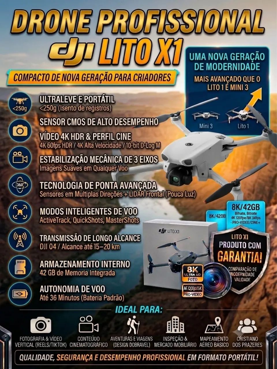 Drone DJI LITO X1 standard ?Lacrado Novo? - Foto 4