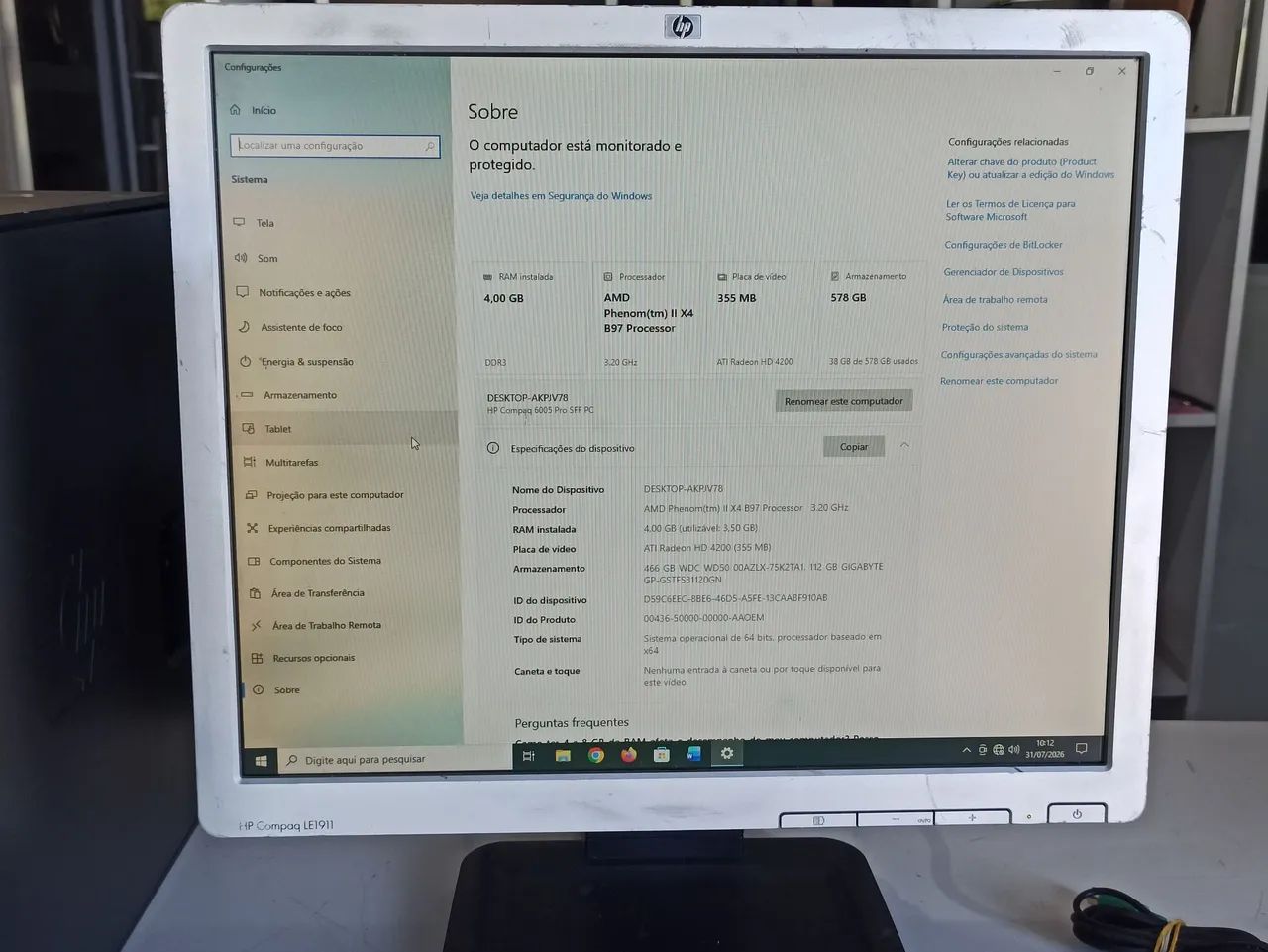 Computador completo Hp Phenom x4  - Foto 2