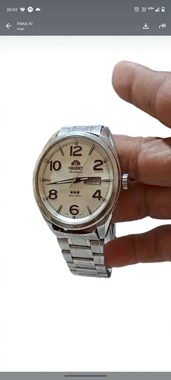 Relógio Orient Automático 469SS062 S2SX Prateado Masculino Aço Inoxidável