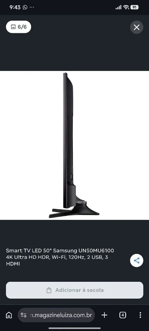 Smart TV LED 50 4k 2usb 3hdmi - Foto 3