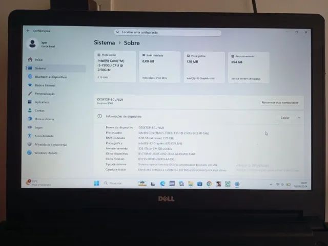 NOTEBOOK DELL À VENDA - SSD 1TB + 8GB RAM!  - Foto 3