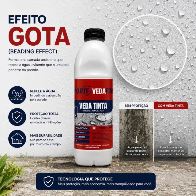 Produto Hidrorrepelente Veda Tinta Para Pinturas Duráveis - Foto 6