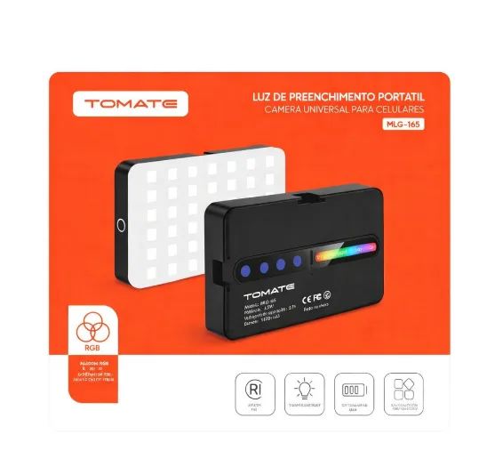 Luz De Preenchimento Portátil Para Celular Camera Rgb 6.5w