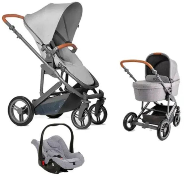 Carrinho Abc Design Como 4 , Bebê Conforto , Moisés E Base Cor Cinza-claro