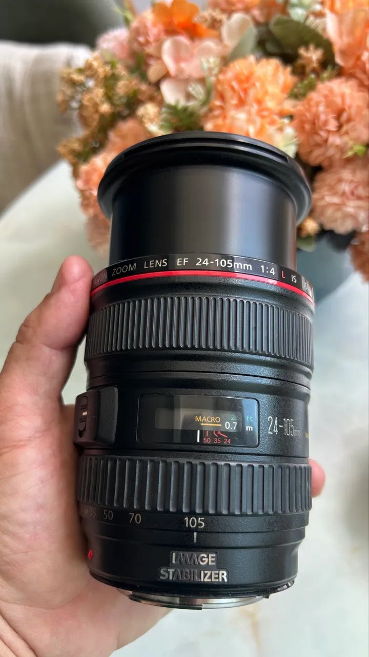 Canon EF 24-105mm f/4L IS USM Série L + Tampa + Parassol