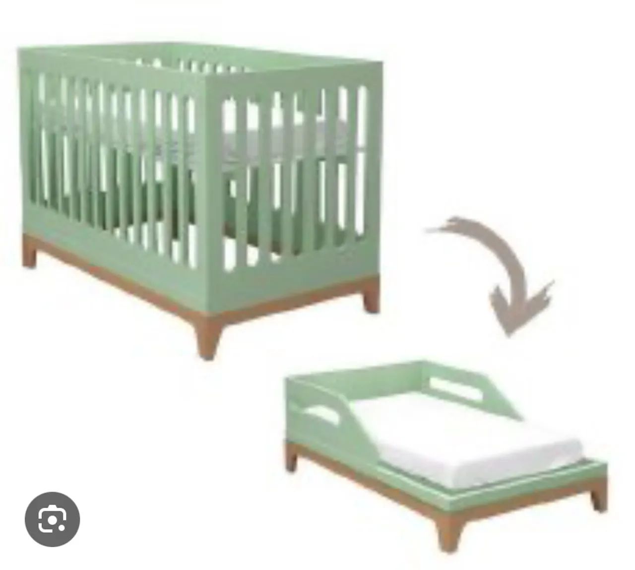 Berço Fun Lilibee Madeira/MDF Branco - Foto 5