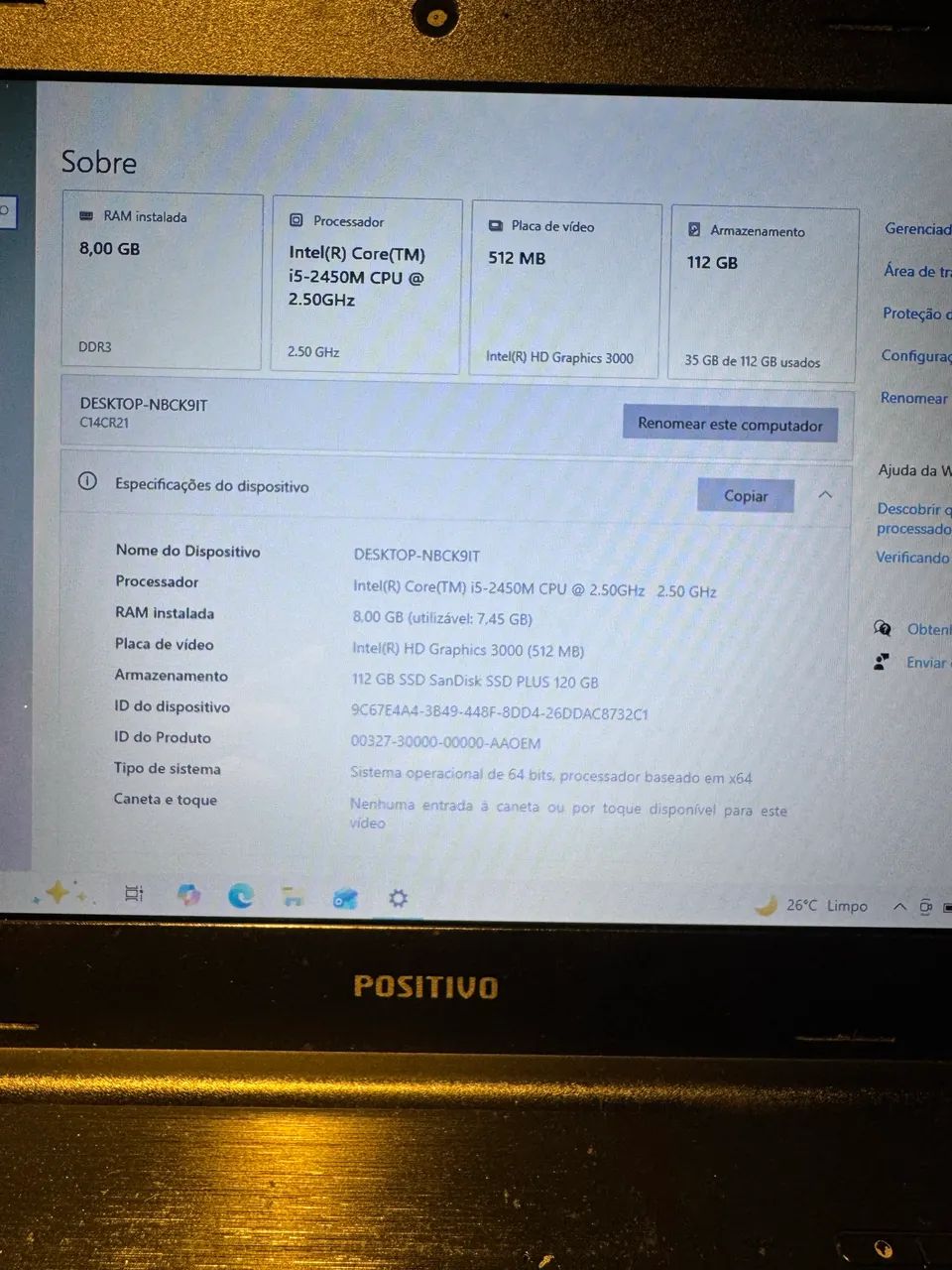 Notebook Positivo I5 2ªGen SSD - BARATO!! OPORTUNIDADE!!! - Foto 4