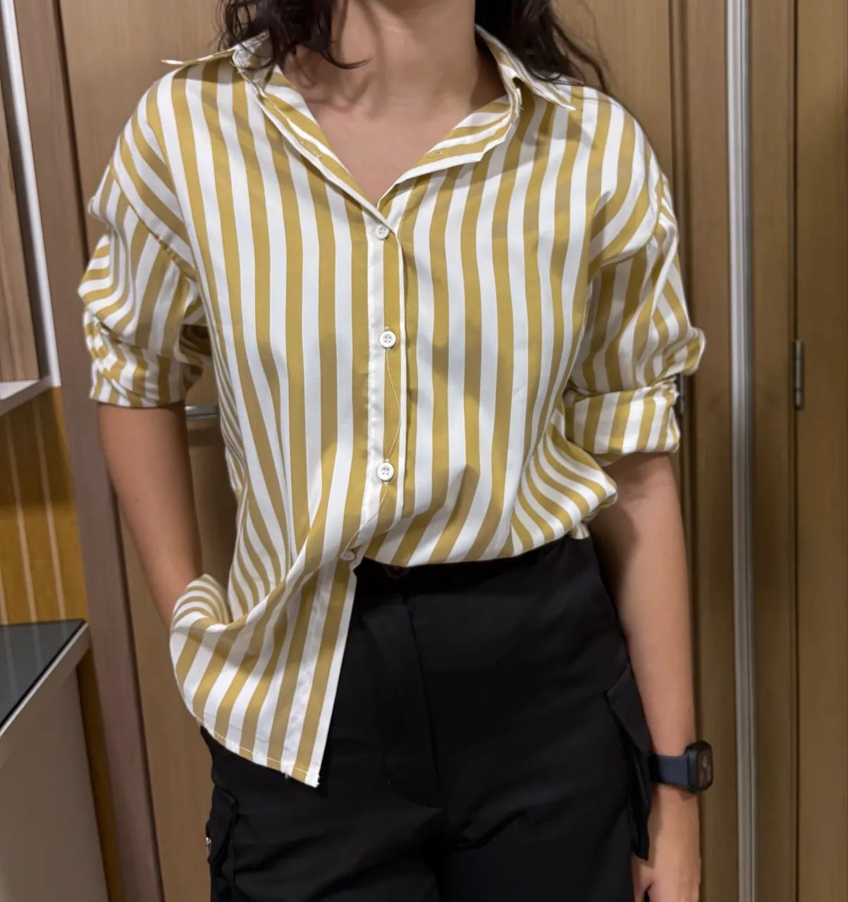 Blusa manga longa listrada  - Foto 2