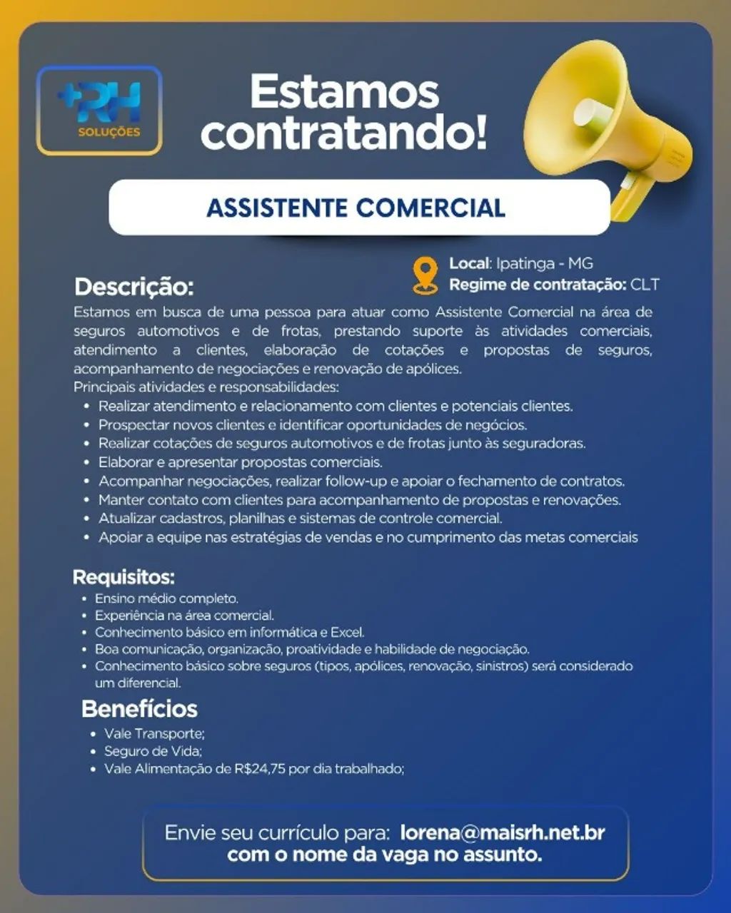 Oportunidade de Emprego.