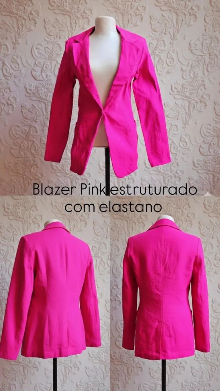 Blazer Pink Alfaiataria com Elastano P - Foto 2