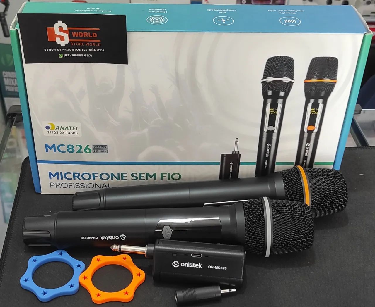 Microfone duplo sem fio - Store World 