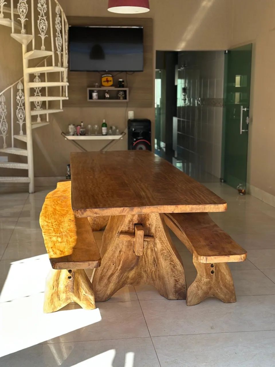 Mesa de madeira rústica  - Foto 4