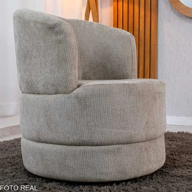 Entrega super rápida!! Poltrona Giratória Marselha Chenile 74cm - Foto 3