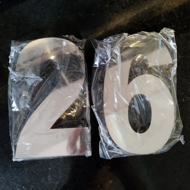 Números de Aço Inox Polido 1, 2, 6, 9 letra Q e R Novos
