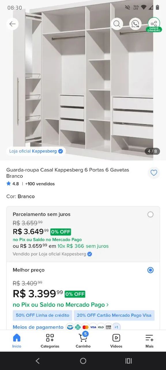 Guarda roupa lindo e excelente  - Foto 5