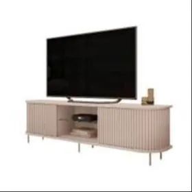 BANCADA CEDRO/OFF WHITE p\TV Até 75 Polegadas 2 Portas Ripado (Em até 10x Sem Juros)