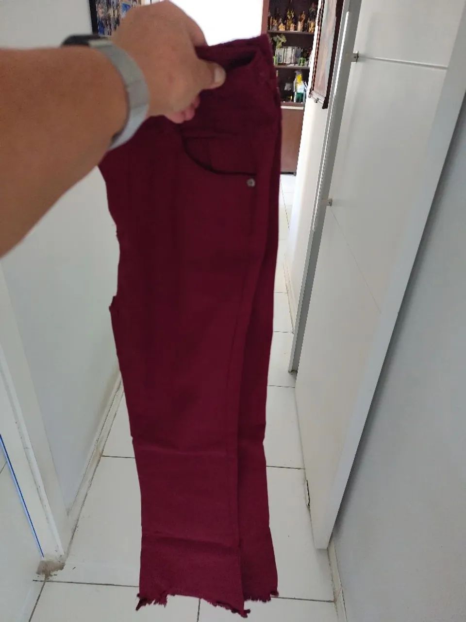 DESAPEGO Calça sarja com lycra tamanho M cor marsala - Foto 5