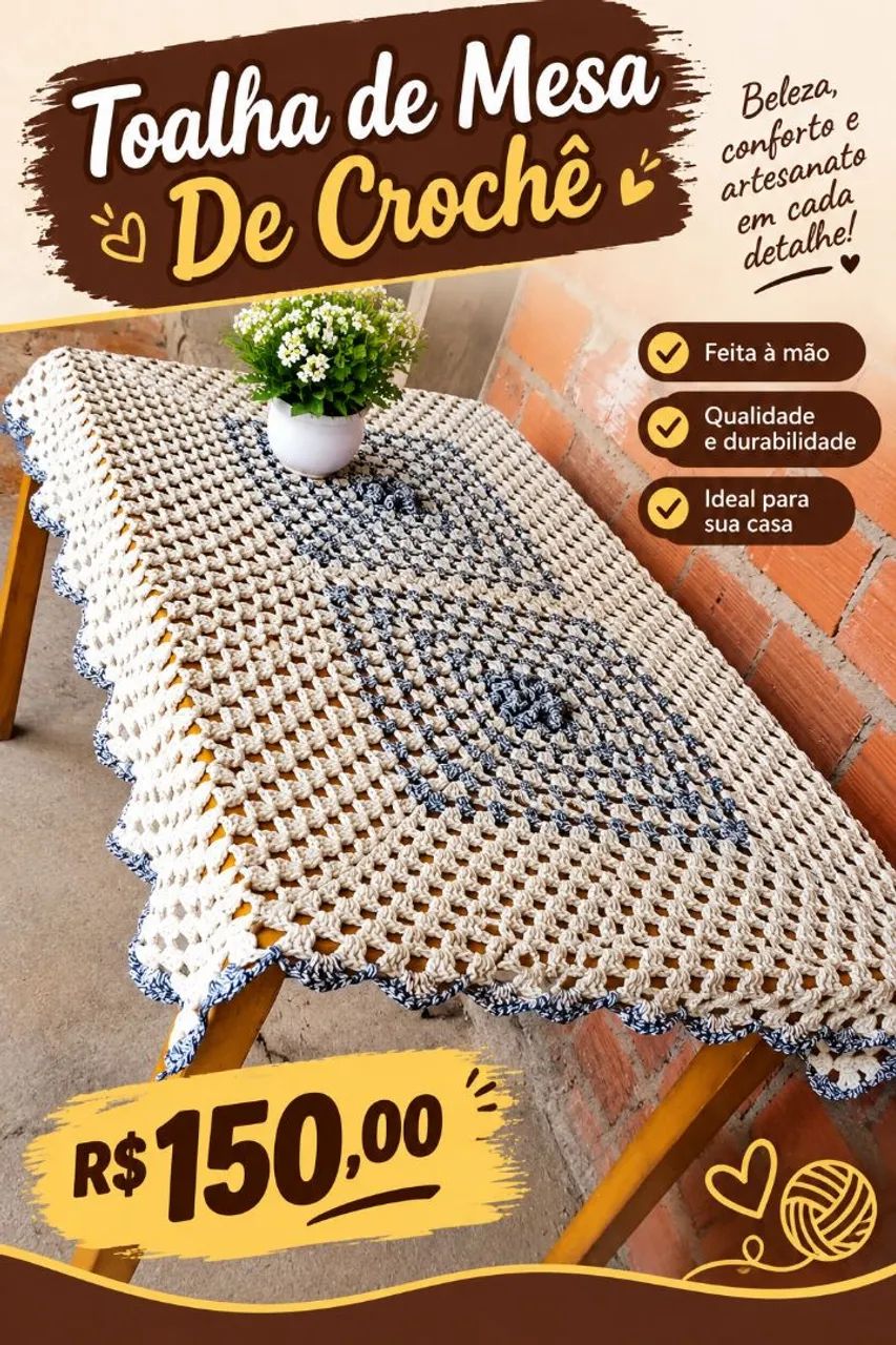 Toalha de Mesa Croché 