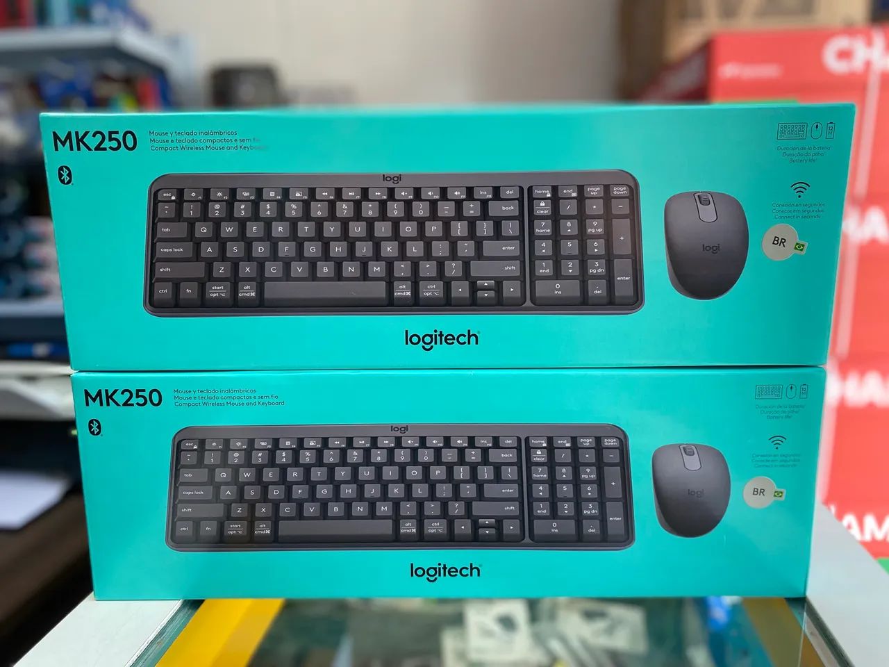 KIT TECLADO E MOUSE S/FIO NK250 PRETO LOGITECH