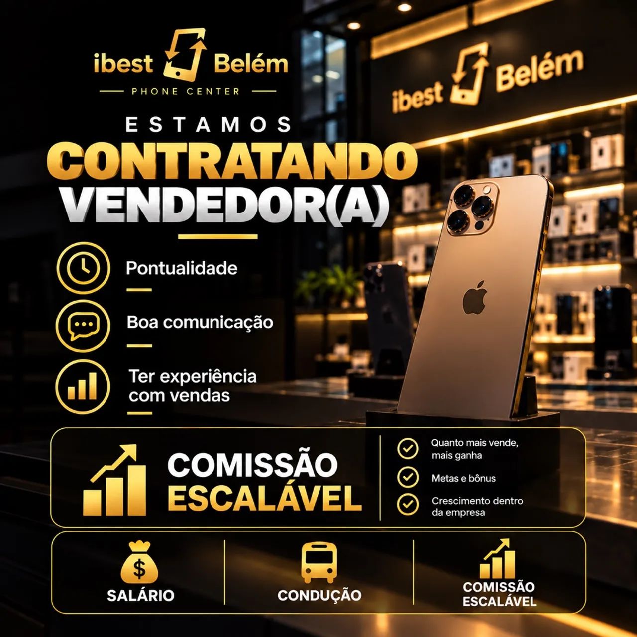 Contratasse vendedora (loja de celular)