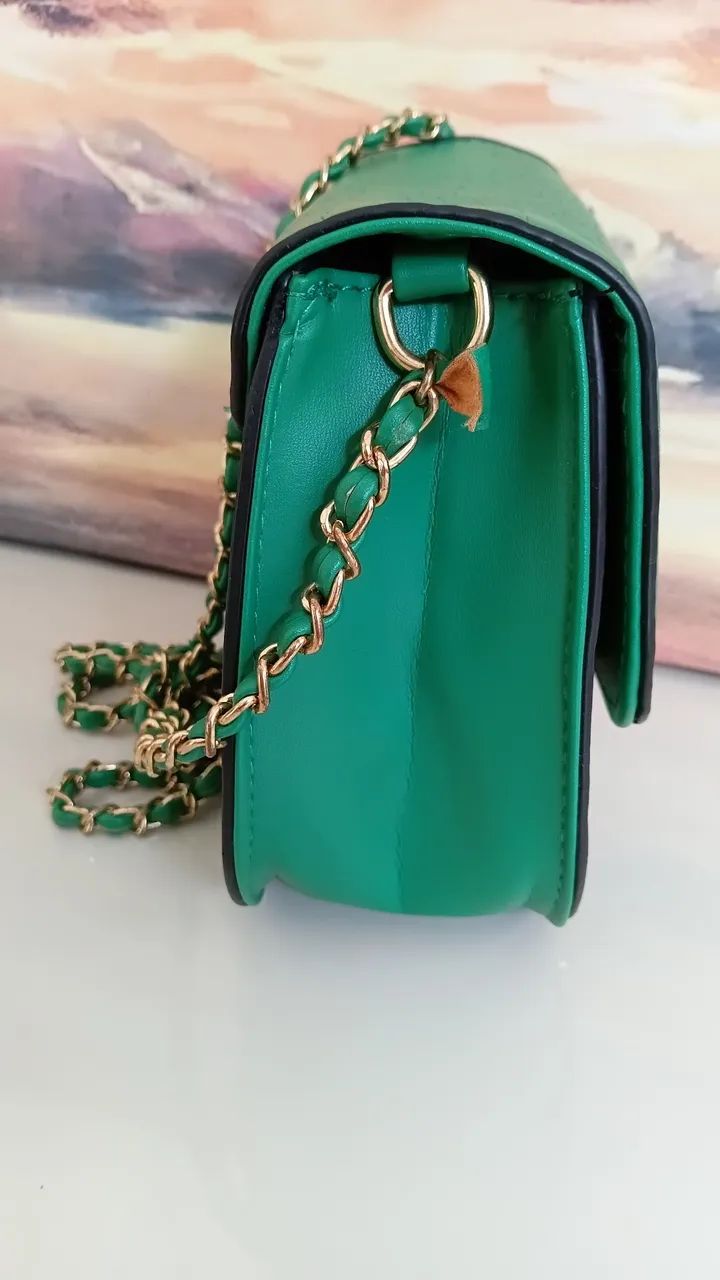 BOLSA FEMININA TRANSVERSAL -cor verde - Foto 2