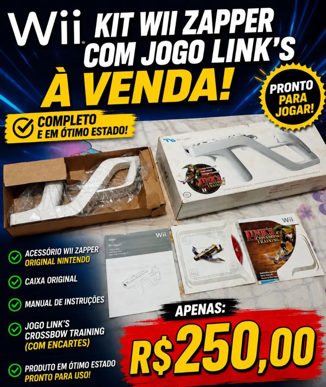 Wii Zapper Original!!! Completo na caixa!!!