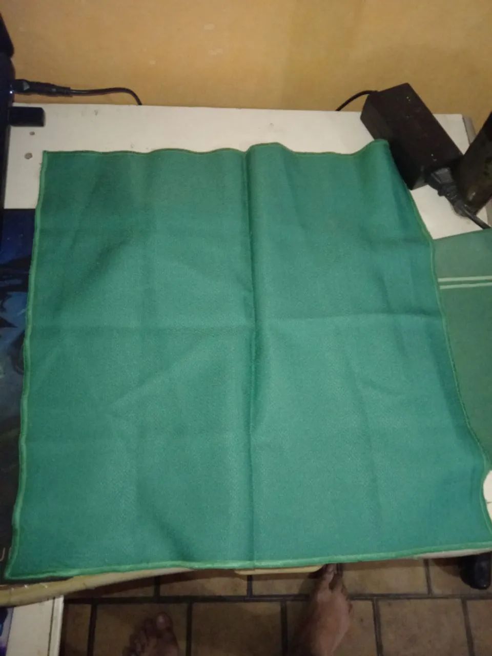 Antigo Kit de Guardanapo Verde Bandeira Algodão Brim - Foto 2