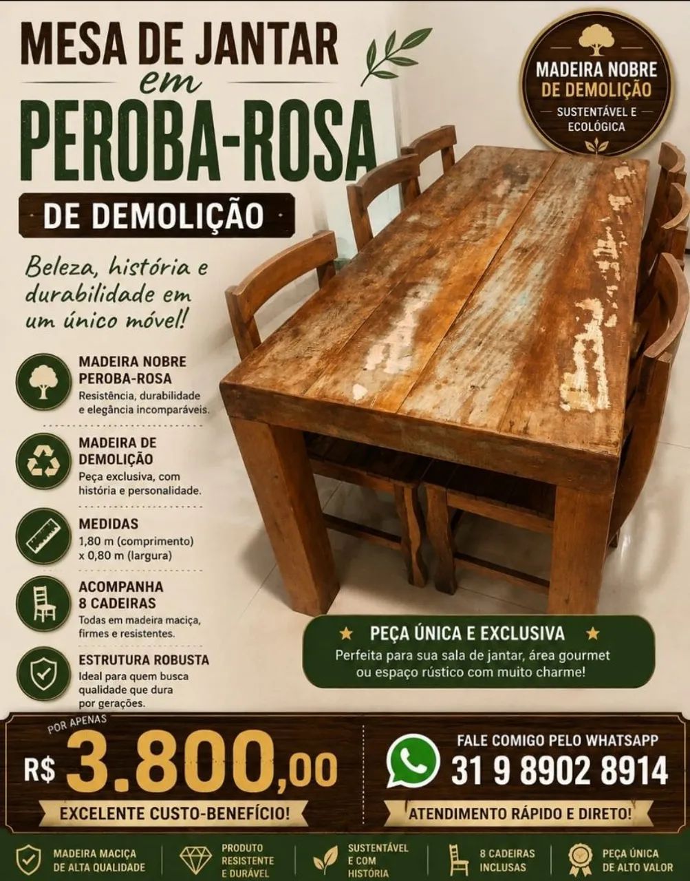 Mesa rústica 