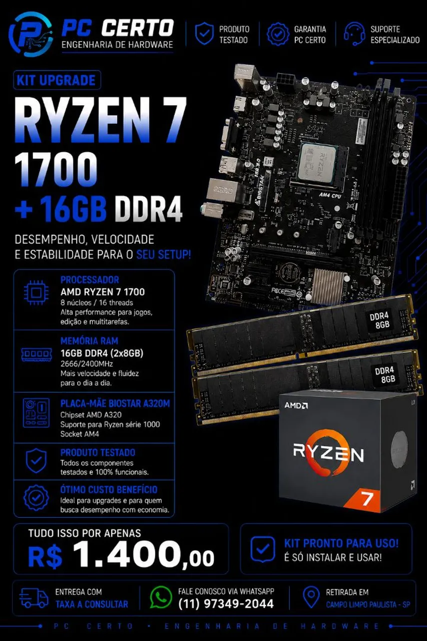 kit ryzen 7 1700