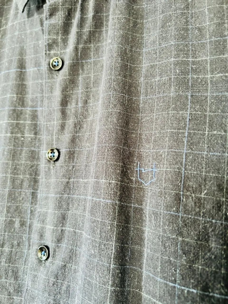 Camisa Social Quadriculada Cinza - Foto 5