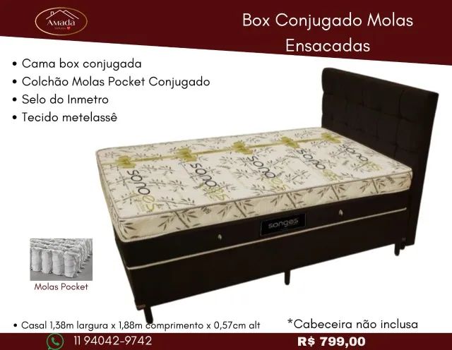 Box conjugado molas ensacadas, a pronta entrega 