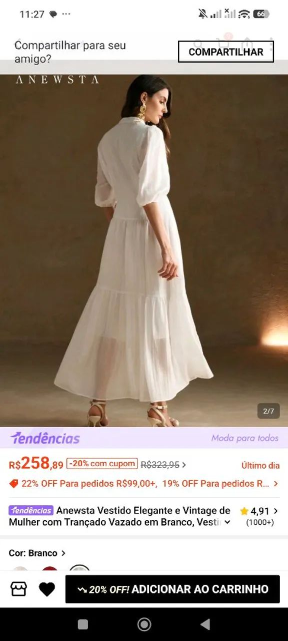 Vestido branco elegante  - Foto 2