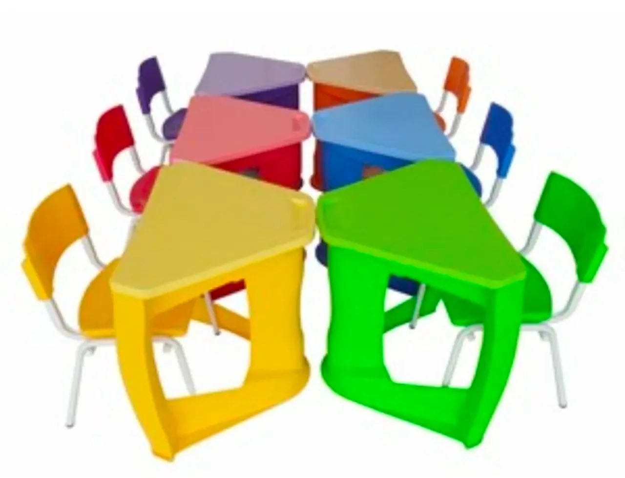 CONJUNTO ESCOLAR HEXAGONAL INFANTIL PLAXMETAL - Foto 4