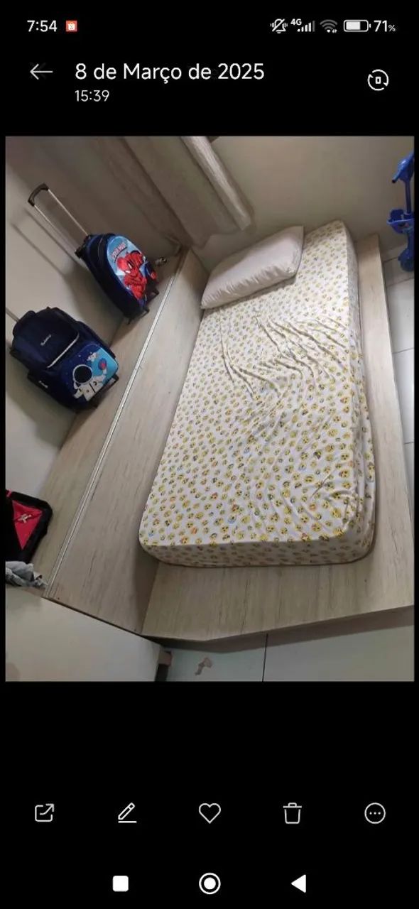 Cama solteiro mdf grande com baú integrado  - Foto 2