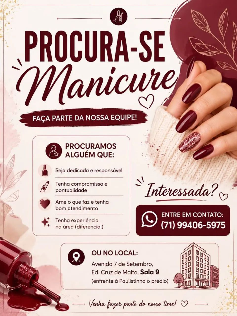 Vaga pra manicure 
