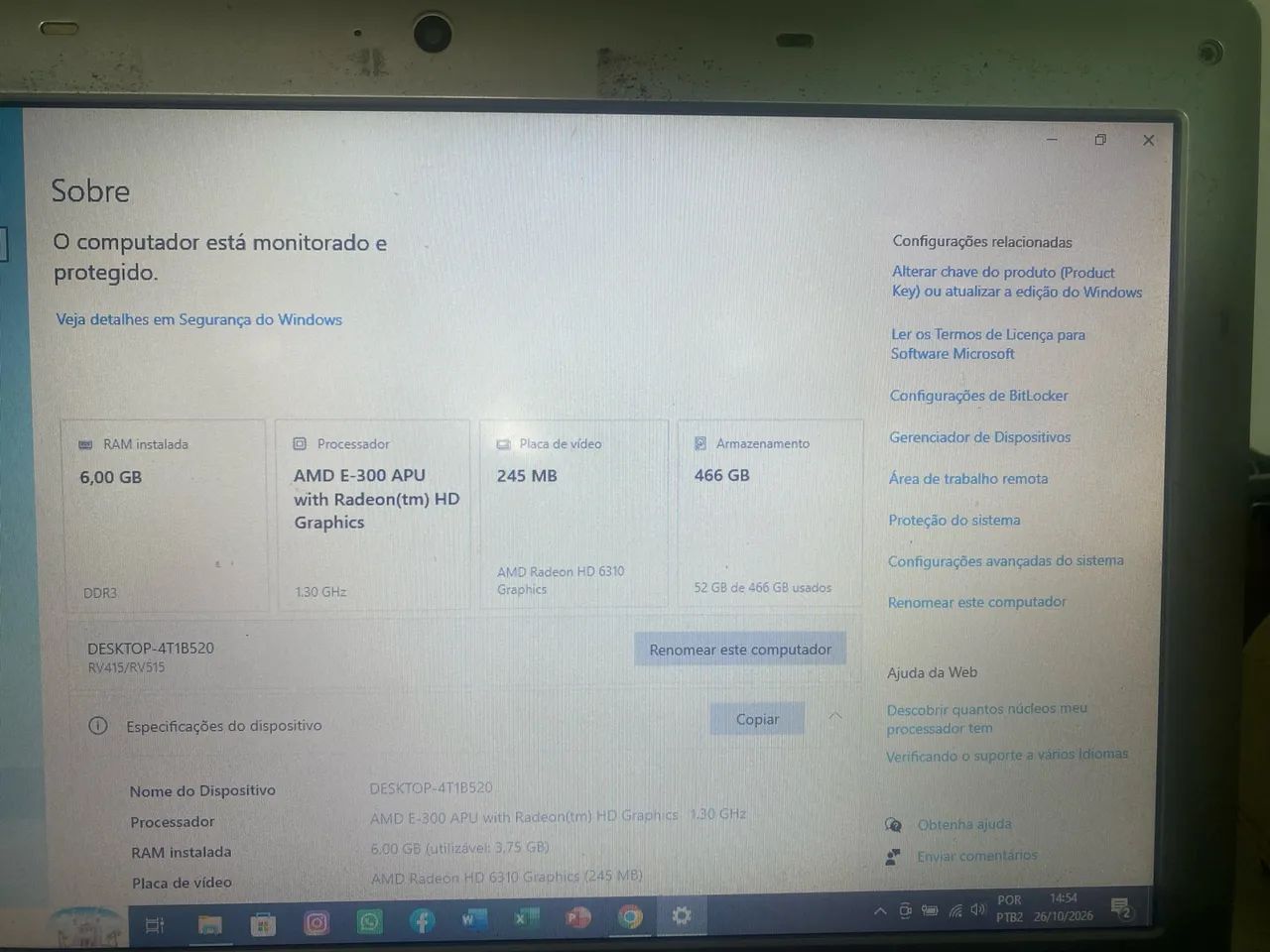 Notebook Samsung RV415 observação  - Foto 5