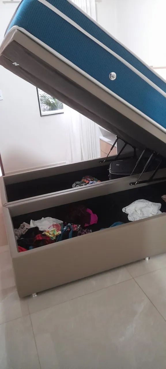 Cama box baú com colchão tamanho quin - Foto 3