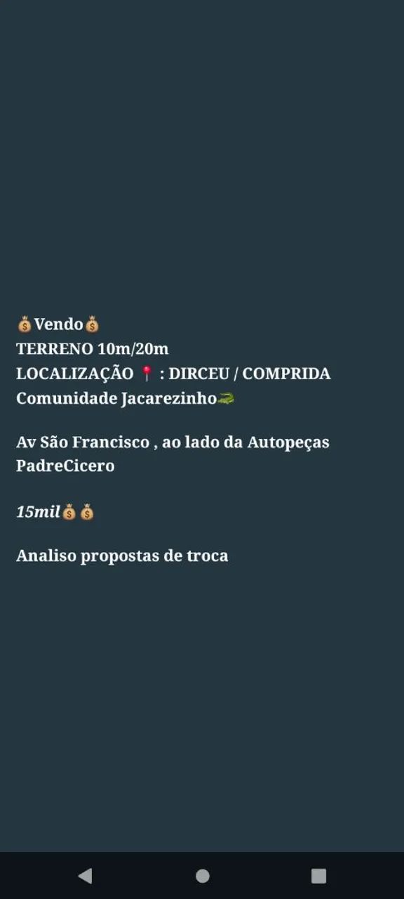 terreno no Dirceu 