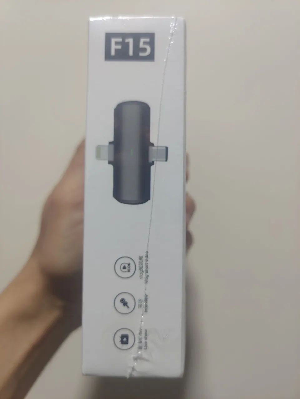 Microfone Lapela Duplo Sem Fio F15-2 Type-c Lightning - Foto 2
