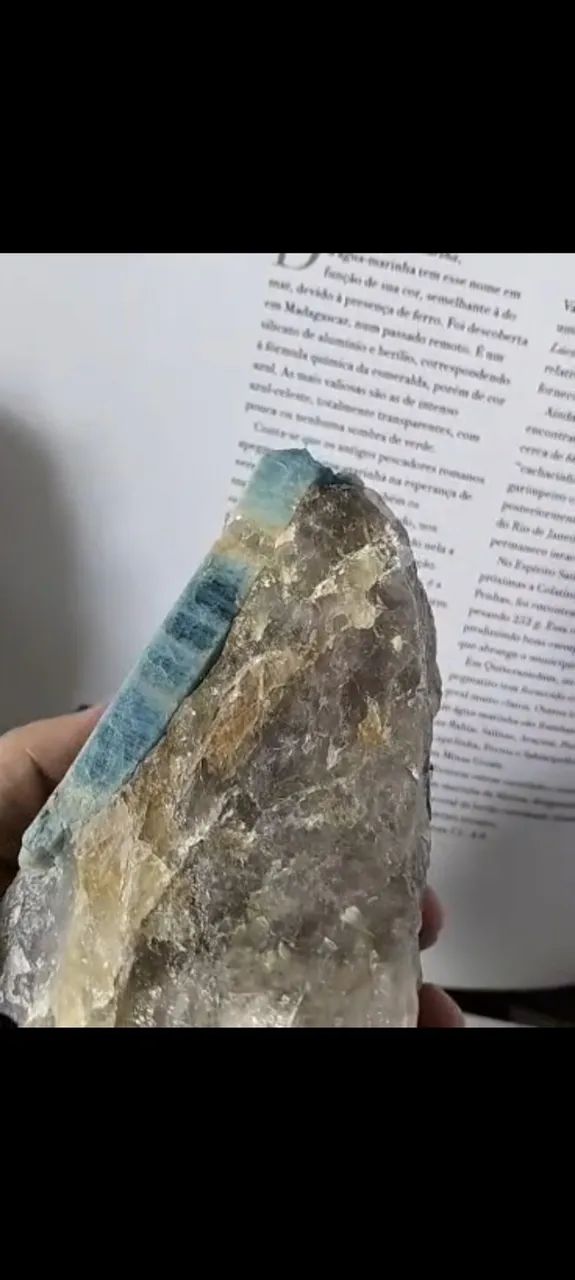 Arte natural em cristal de Berilo azul 936g - Foto 5